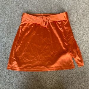 SHEIN Bright orange skirt with belt // brand new